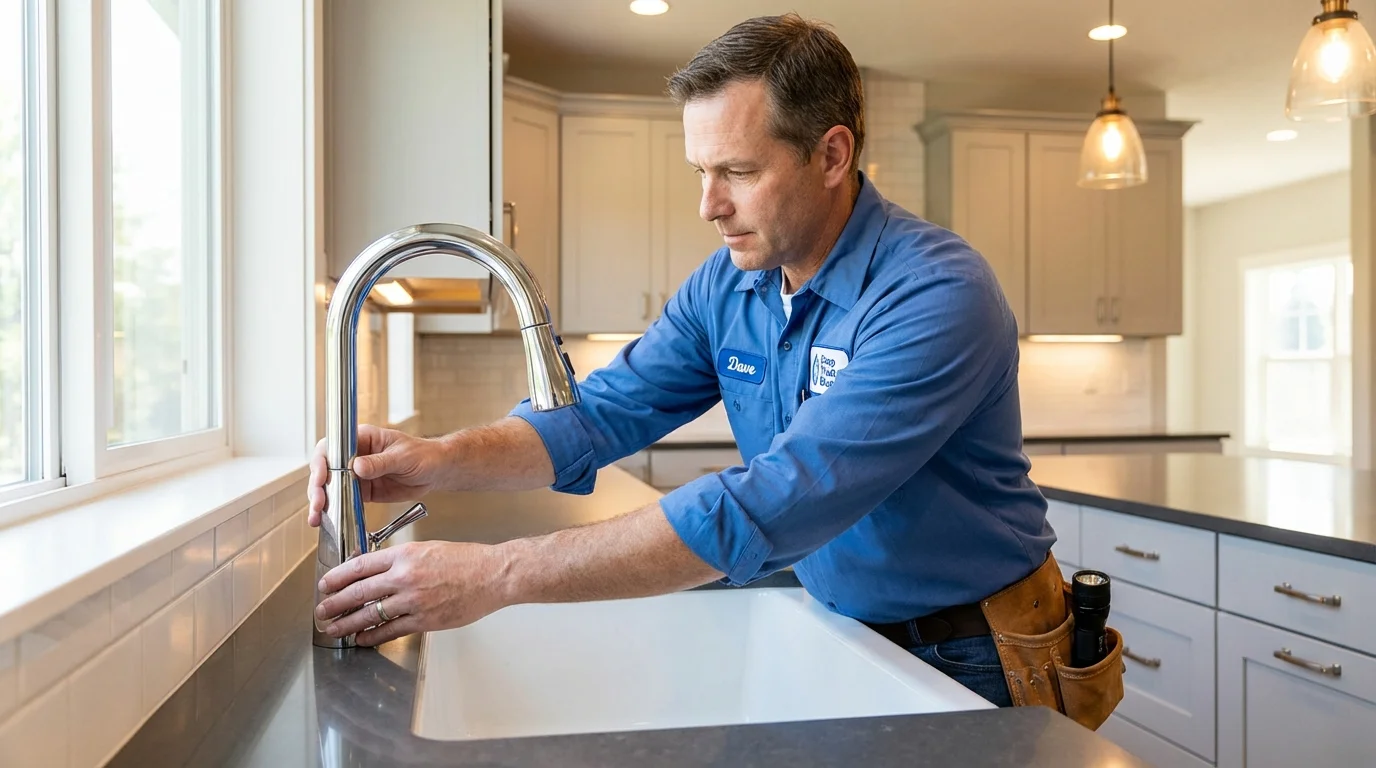 Kitchen faucet installation by Johns Plumbing LLC in Meridianville
